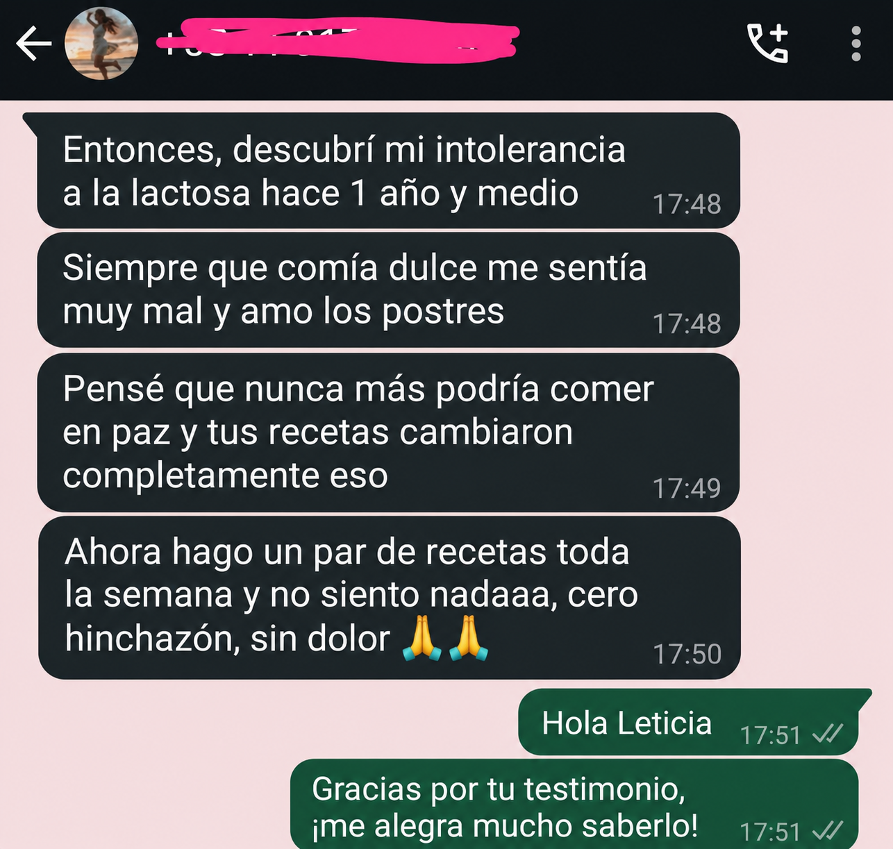 Captura de valoración real de cliente